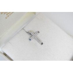 Λευκόχρυσος γυναικείος σταυρός 14 Καρατίων