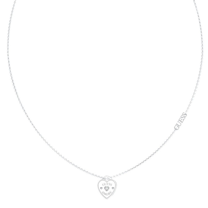 GUESS-STEEL-GUESS-AMORE-JUBN05056JWRHT-U-Κολιέ-Ασημένιο-Με-Καρδιά-Και-Λογότυπο