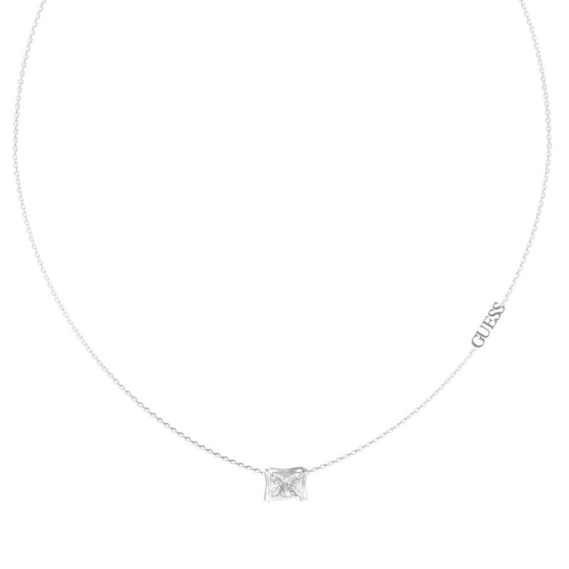 GUESS-STEEL-BAMBOO-JUBN05170JWRHT-U-Κολιέ-Ασημένιο-Με-Πέτρα-Και-Λογότυπο