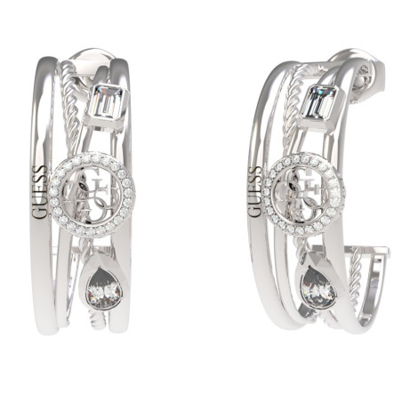 GUESS-STEEL-4G-LIGHT-JUBE05236JWRHT-U-Σκουλαρίκια-Ασημένια-Με-Πέτρες-Και-Λογότυπο