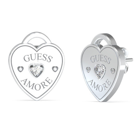 GUESS-STEEL-GUESS-AMORE-JUBE05058JWRHT-U-Σκουλαρίκια-Ασημένιες-Καρδιές-Με-Λογότυπο