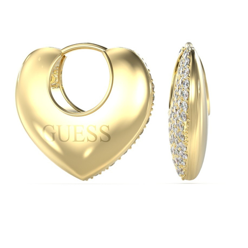 GUESS-STEEL-CRAZY-IN-LOVE-JUBE05207JWRHT-U-Σκουλαρίκια-Χρυσές-Καρδιές-Με-Πέτρες-Και-Λογότυπο