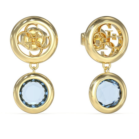 GUESS-STEEL-PETRA-JUBE05098JWYGAQT-U-Σκουλαρίκια-Χρυσά-Με-Γαλάζιες-Πέτρες
