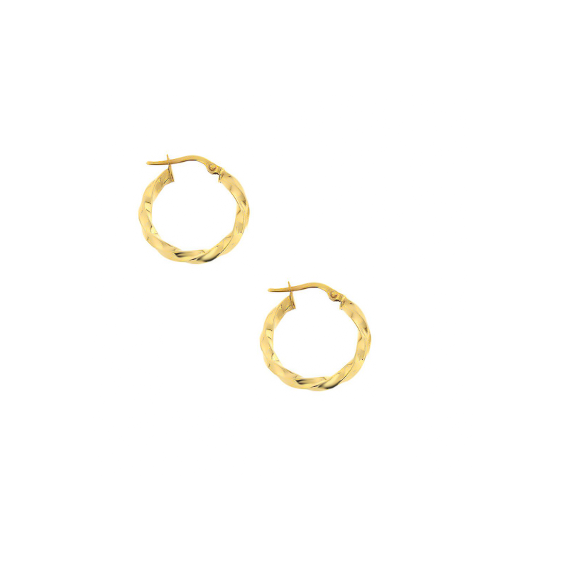 Σκουλαρίκια Κρίκοι γυναικεία Χρυσό απο 14 Καρατίων  στριφτοί