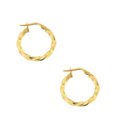 Σκουλαρίκια Κρίκοι γυναικεία Χρυσό απο 14 Καρατίων  στριφτοί