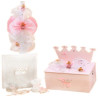 Βαπτιστικό πακέτο με ξύλινο μπαούλο με θέμα πριγκίπισσα σε αποχρώσεις ροζ λευκό
