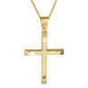 Χρυσός Ανδρικός γυναικείος σταυρός με αλυσίδα 14 Καρατίων