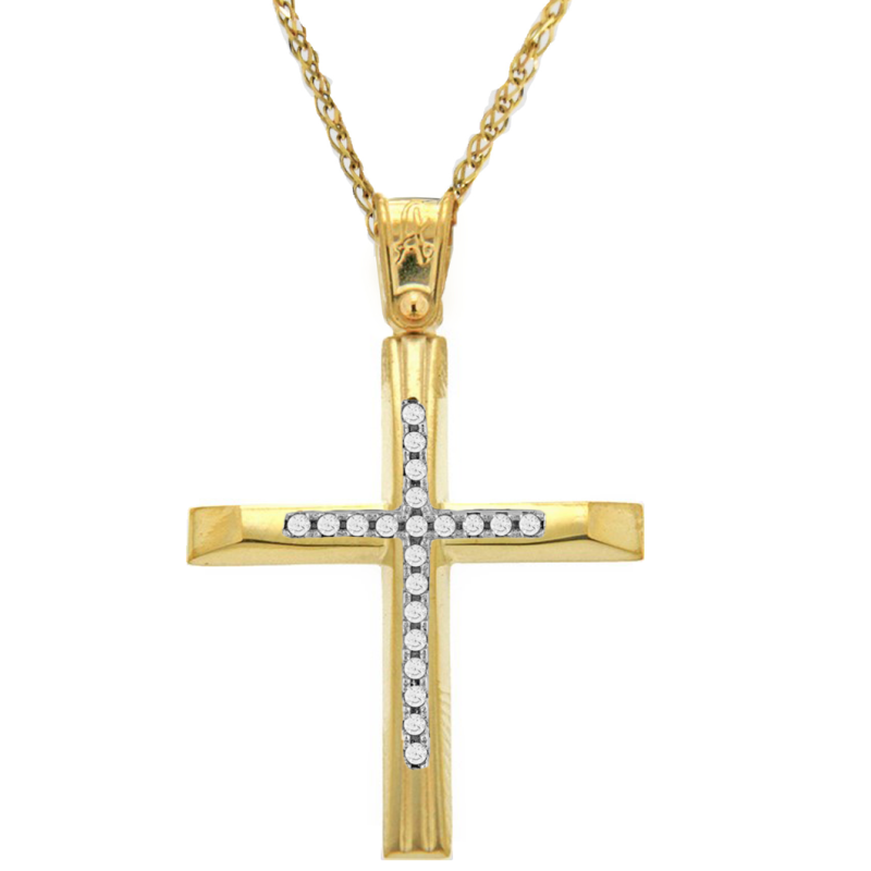 Χρυσός γυναικείος σταυρός 14 Καρατίων