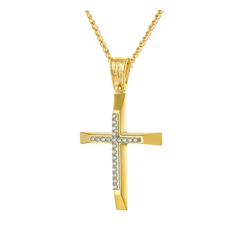 Χρυσός γυναικείος σταυρός 14 Καρατίων