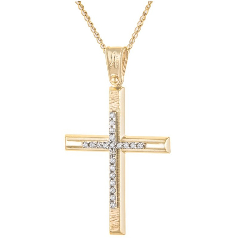 Χρυσός γυναικείος σταυρός 14 Καρατίων