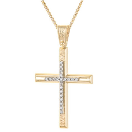 Χρυσός γυναικείος σταυρός 14 Καρατίων