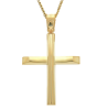 Χρυσός Ανδρικός γυναικείος σταυρός με αλυσίδα 14 Καρατίων