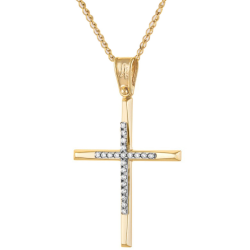 Χρυσός γυναικείος σταυρός 14 Καρατίων