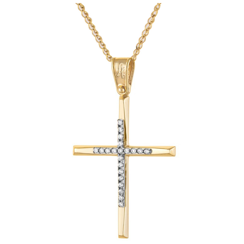 Χρυσός γυναικείος σταυρός 14 Καρατίων