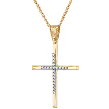 Χρυσός γυναικείος σταυρός 14 Καρατίων