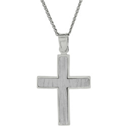 Λευκόχρυσος αντρικός σταυρός 14 Καρατίων