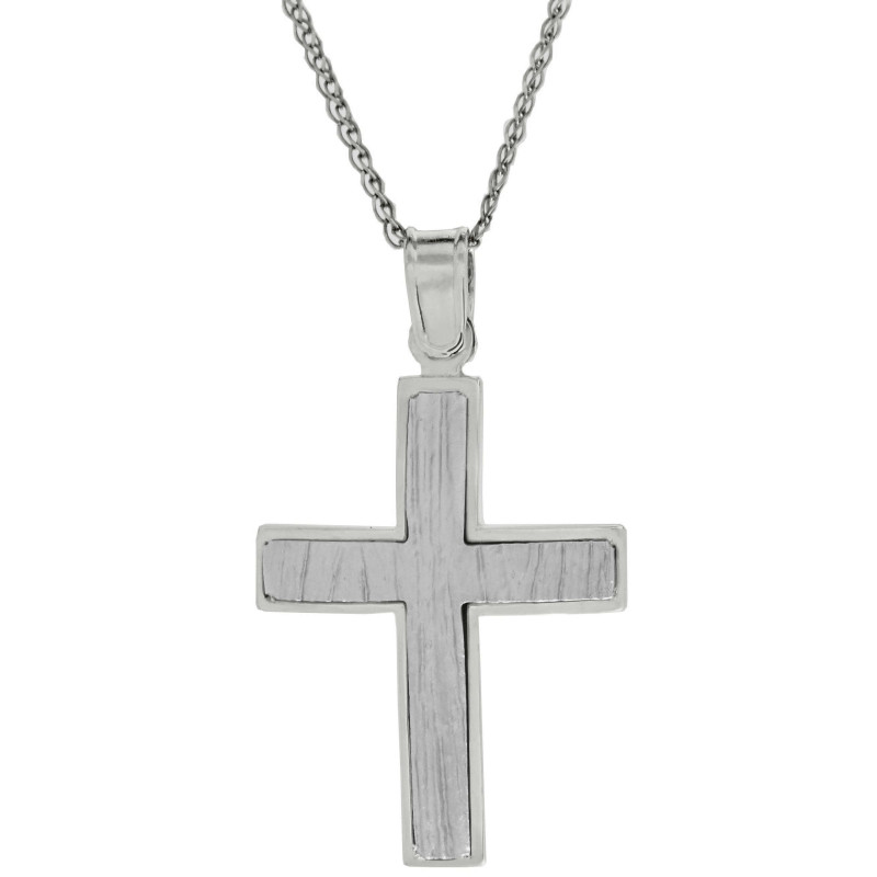Λευκόχρυσος αντρικός σταυρός 14 Καρατίων