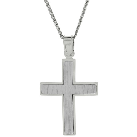 Λευκόχρυσος αντρικός σταυρός 14 Καρατίων