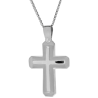 Λευκόχρυσος ανδρικός σταυρός με αλύσιδα 14 Καρατίων