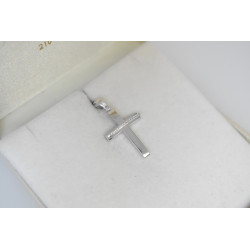 Λευκόχρυσος γυναικείος σταυρός 14 Καρατίων