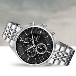 FESTINA TIMELESS CHRONOGRAPH WATCH F20285/4 BLACK STEEL STRAP, MEN