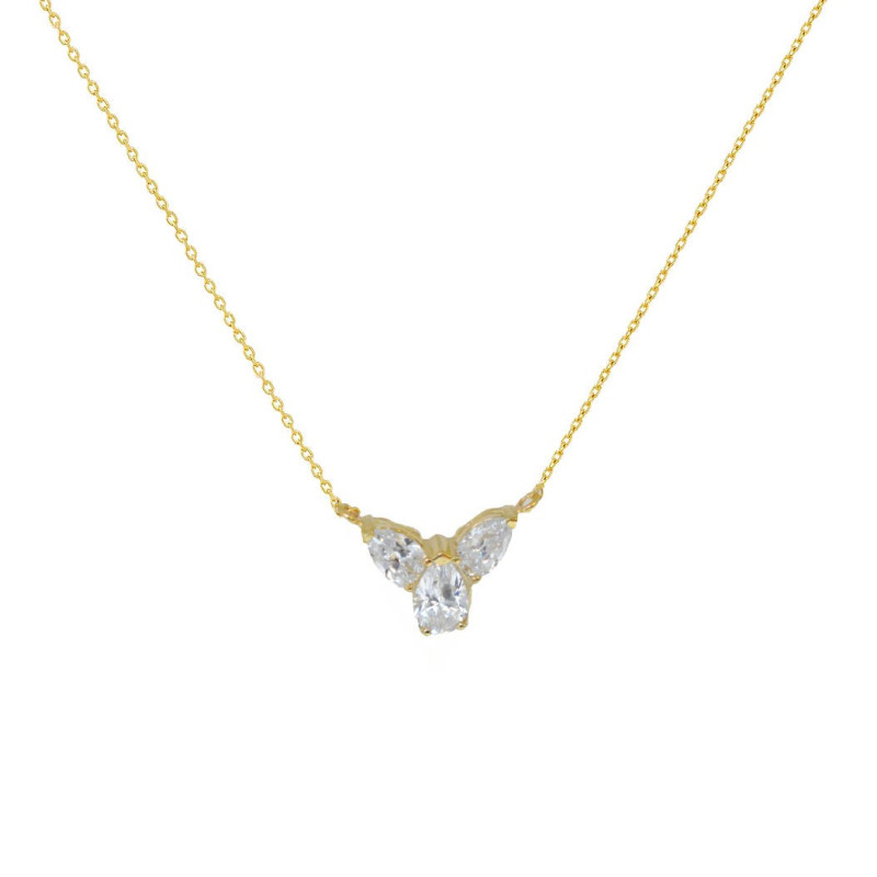 Κολιέ χρυσό 9 καρατίων Με Τρεις Σταγόνες