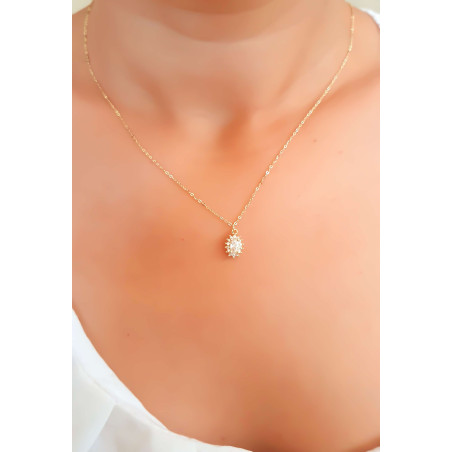 Κολιέ χρυσό 9 καρατίων ροζέτα οβάλ