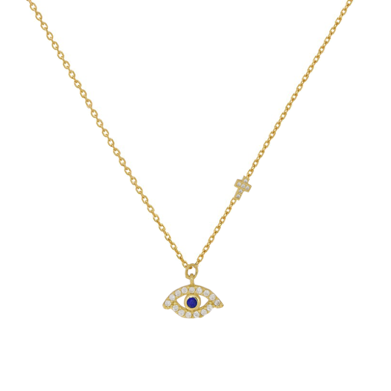 Κολιέ χρυσό 9 καρατίων ματάκι