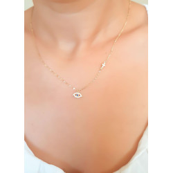 Κολιέ χρυσό 9 καρατίων ματάκι