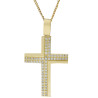 Χρυσός γυναικείος σταυρός με αλυσίδα 14 Καρατίων