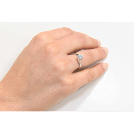 Μονόπετρο από λευκόχρυσο 14 καρατίων