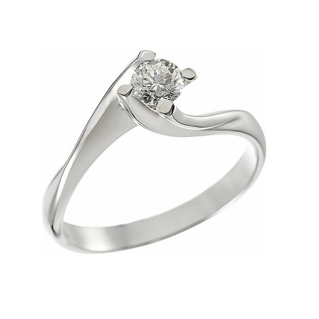 Μονόπετρο από λευκόχρυσο 14 καρατίων