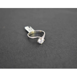 Μονόπετρο από λευκόχρυσο 14 καρατίων