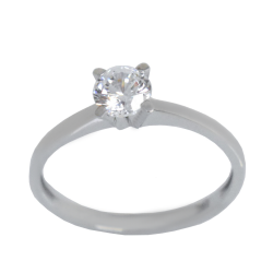 Μονόπετρο από λευκόχρυσο 14 καρατίων