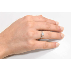 Μονόπετρο από λευκόχρυσο 14 καρατίων