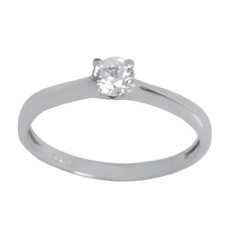 Μονόπετρο από λευκόχρυσο 14 καρατίων