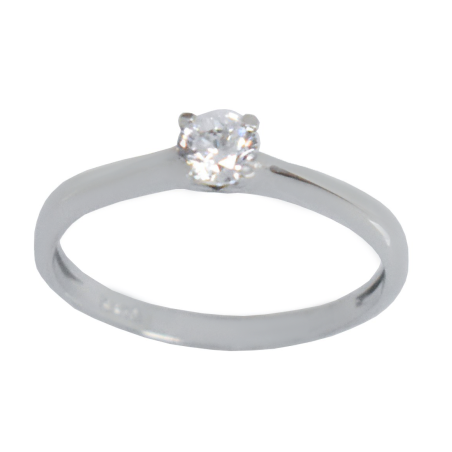 Μονόπετρο από λευκόχρυσο 14 καρατίων