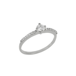 Μονόπετρο από λευκόχρυσο 14 καρατίων