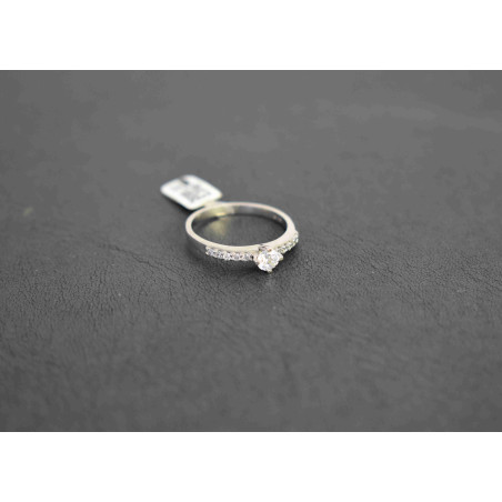 Μονόπετρο από λευκόχρυσο 14 καρατίων