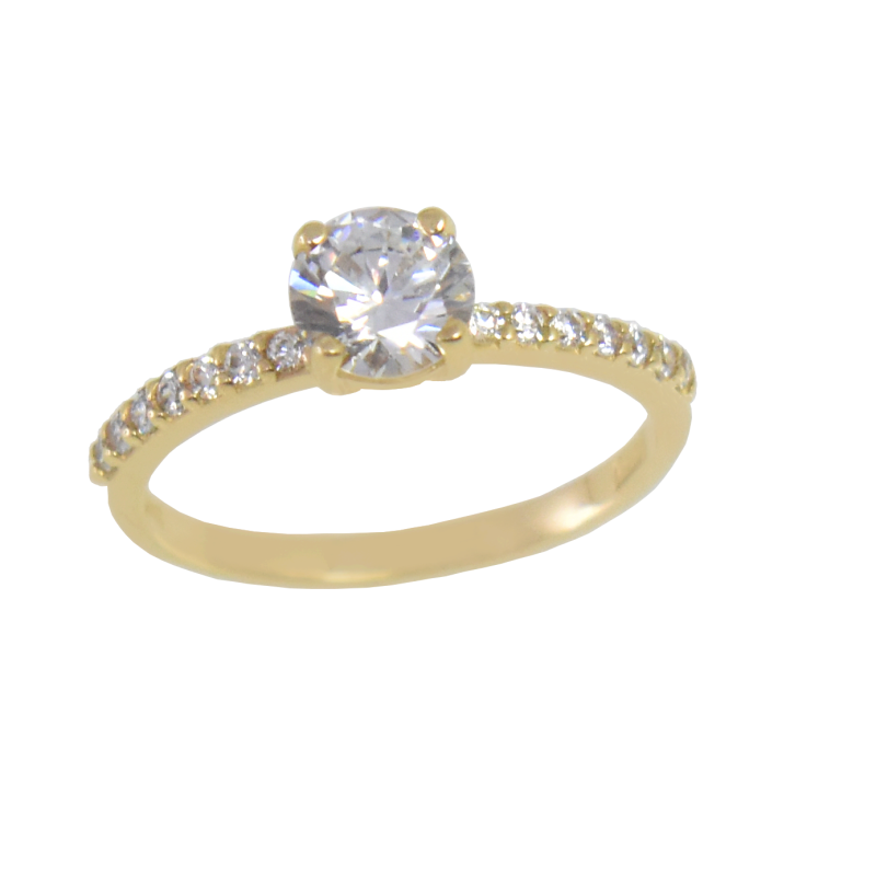 Μονόπετρο από χρυσό 14 καρατίων