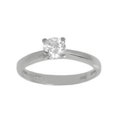 Μονόπετρο από λευκόχρυσο 14 καρατίων