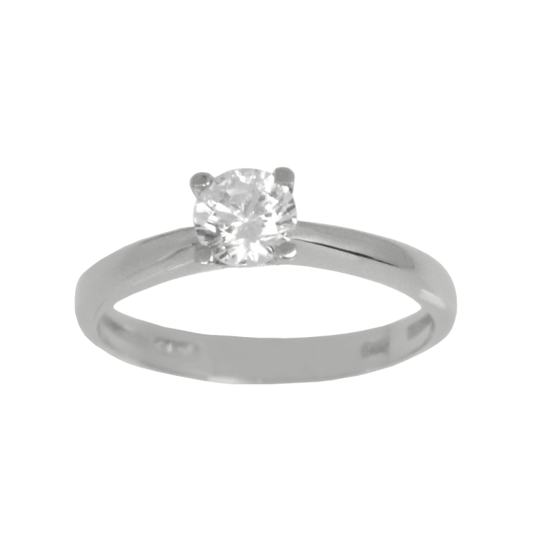 Μονόπετρο από λευκόχρυσο 14 καρατίων