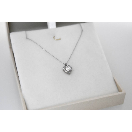 Κολιέ Λευκόχρυσο 9 καρατίων καρδιά