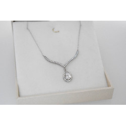 Κολιέ δάκρυ λευκόχρυσο 9 καρατίων