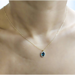 Κολιέ χρυσό 9 καρατίων ροζέτα οβάλ