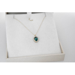 Κολιέ χρυσό 9 καρατίων ροζέτα οβάλ