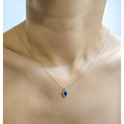 Κολιέ λευκόχρυσο 9 καρατίων ροζέτα