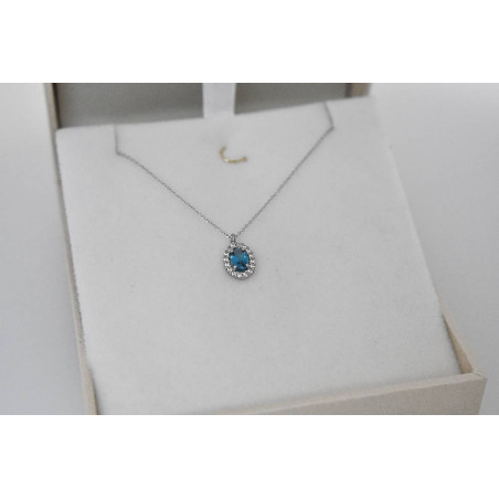 Κολιέ λευκόχρυσο 9 καρατίων ροζέτα