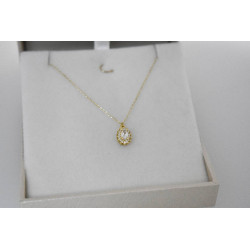 Κολιέ χρυσό 9 καρατίων ροζέτα οβάλ