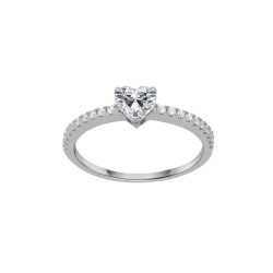 Μονόπετρο από λευκόχρυσο 14 καρατίων